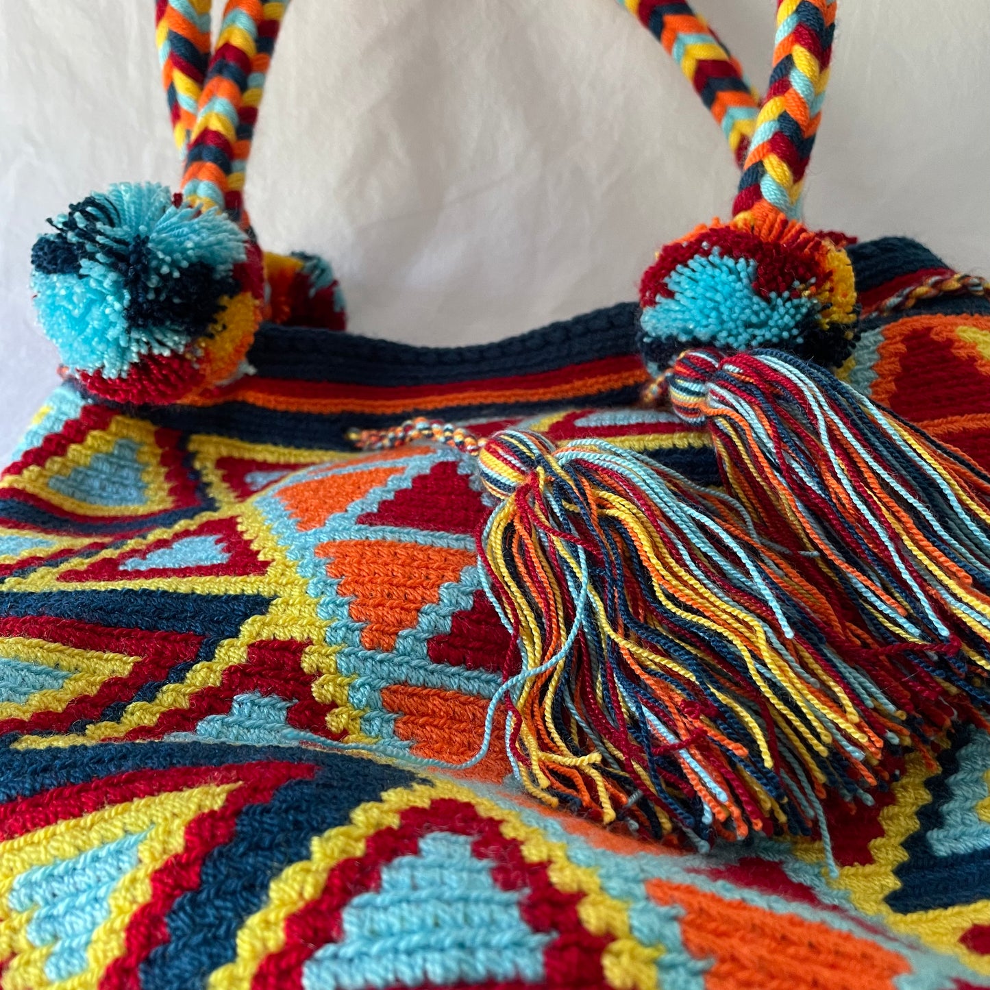 Sac Wayúu - moyen/pompons