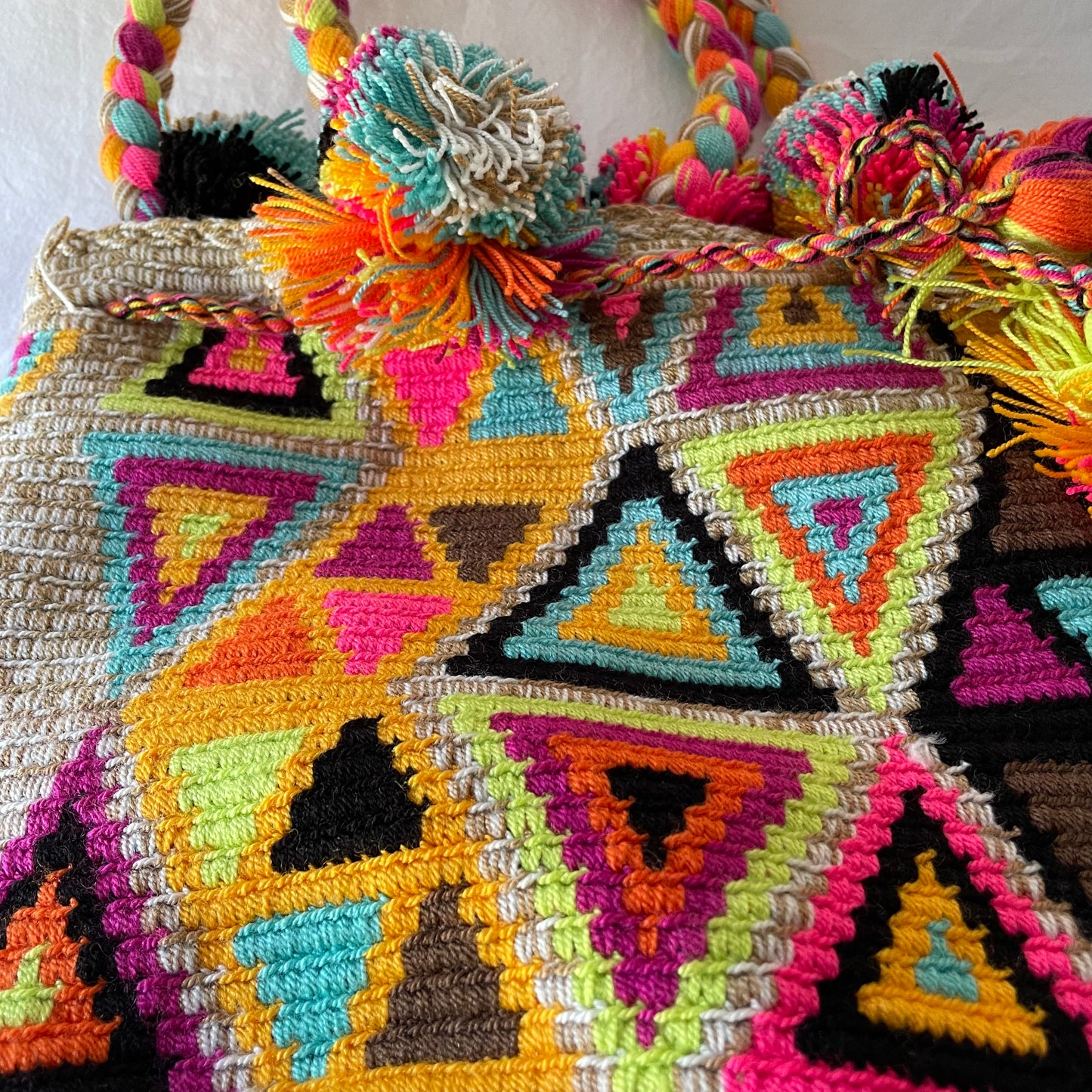 Sac Wayúu - petit/pompons