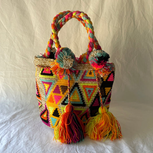 Sac Wayúu - petit/pompons