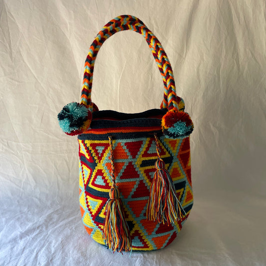 Sac Wayúu - moyen/pompons